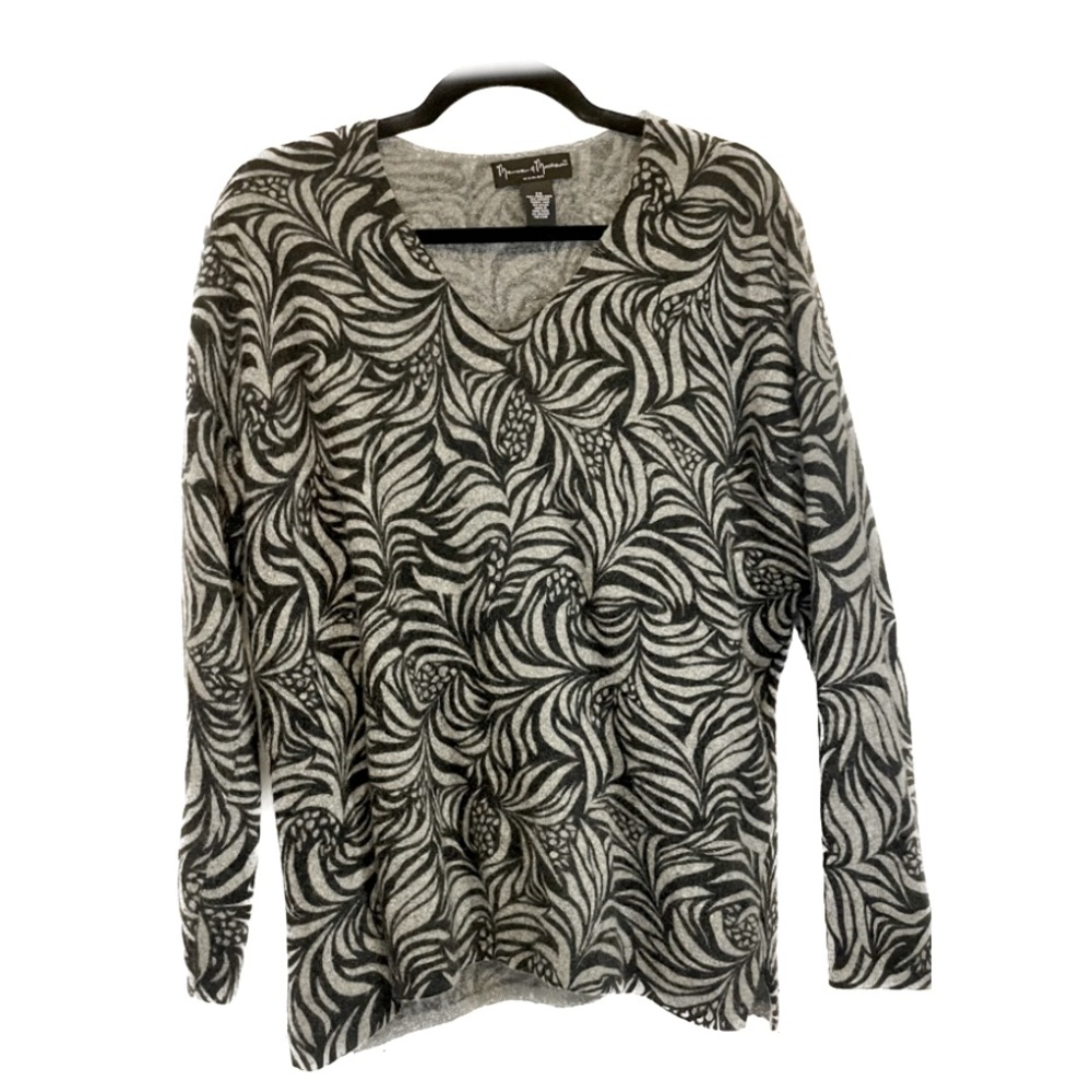 Mercer & Madison LambsWool & Angora blend Black & Gray Sweater Cozy Women’s 2X